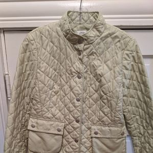 LOFT Quilted Bomber Jacket in Cream